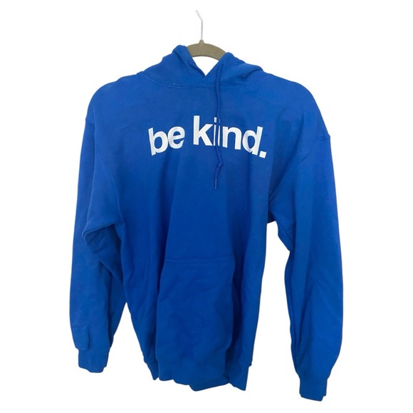 Gildan Tops - Gildan Blue Pullover Hoodie with 'Be Kind' Print